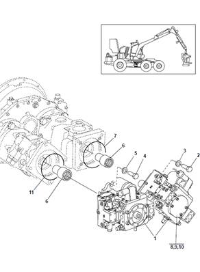 Pompes hydrauliques, montage 9992052