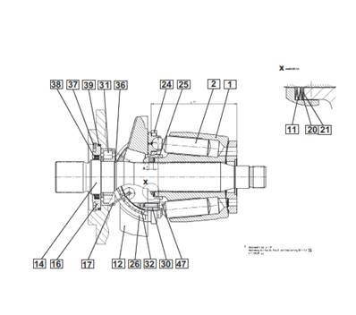 Pompe hydraulique tête d'abattage, rotation 9992237