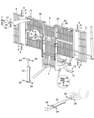 Grille amovible hydraulique, montage 9992651