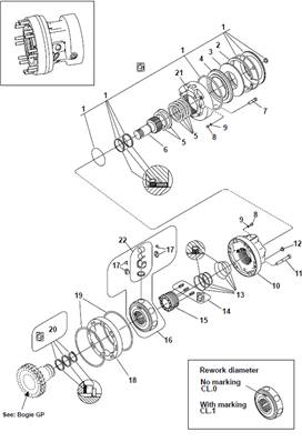 Moteur d'avancement avant MSE08, montage 9992705