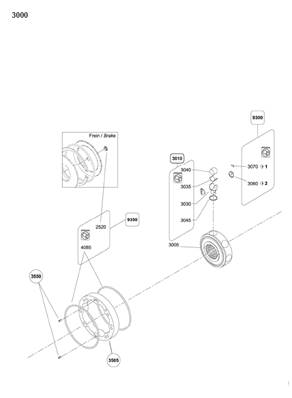 Moteur rotation tourelle avec freins, piston 99929318