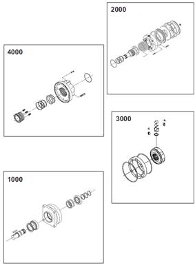 Moteur rotation tourelle POCLAIN, assemblage 99929459