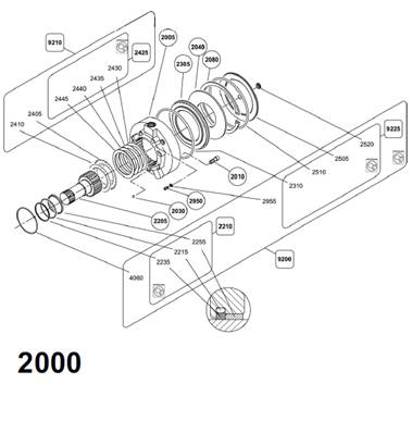 Moteur rotation tourelle POCLAIN, assemblage 99929461