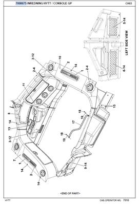 Panneaux intérieurs cabine, assemblage 7008675