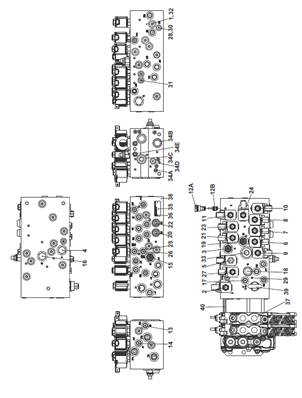 Distributeur hydraulique principal, assemblage 9991600