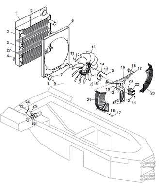 Refroidissement hydraulique, montage 9992349