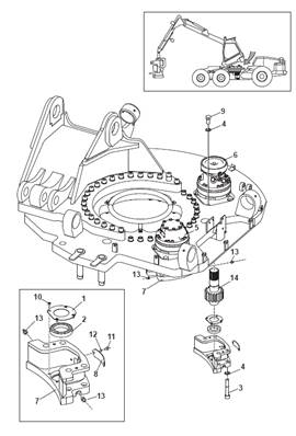 Moteur rotation tourelle, montage 9992744