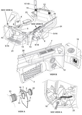 Panneaux intérieurs cabine, assemblage 7020838