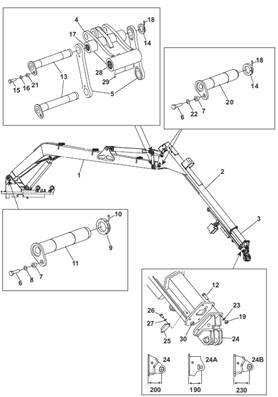 Grue 260 11,5m, assemblage 7033654