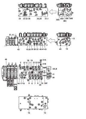 Distributeur hydraulique principal, assemblage 9905497