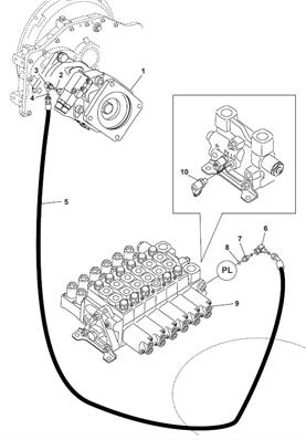 Pompe hydraulique de grue, valve de commande 9991475