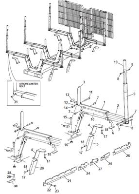 Berces hydrauliques, montage 9991569