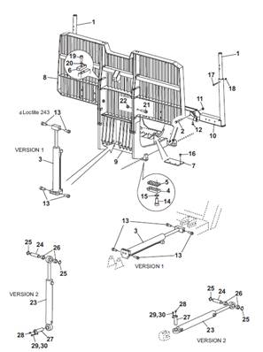 Grille amovible hydraulique, montage 9991936