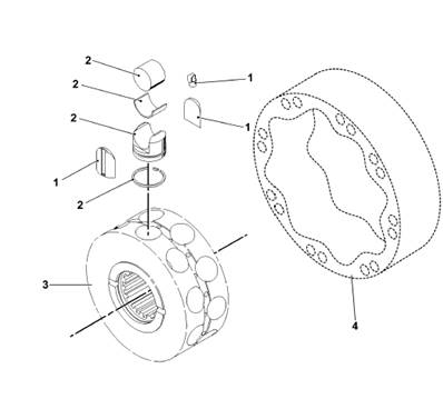 Moteur d'avancement arrière, piston 9992046