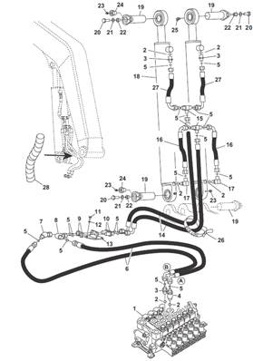 Levage grue, conduites hydrauliques 9992249