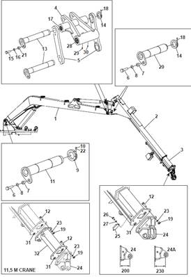 Grue 250 11,5m, assemblage 9992291