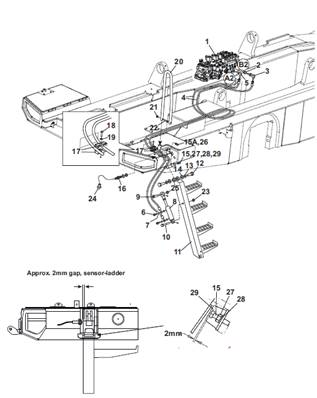 Marche-pied, conduites hydrauliques 9992452