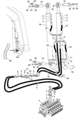 Levage grue, conduites hydrauliques 9992799