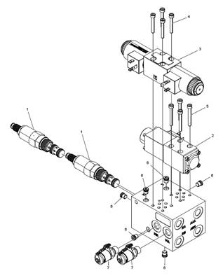 Bloc hydraulique, kit d'accumulation avec contrôle rotator LM017464