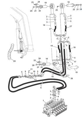 Levage grue, conduites hydrauliques 9991243