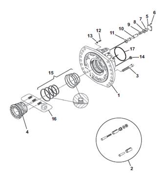 Moteur d'avancement arrière, carter 9991458