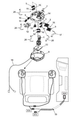 Console joystick gauche, assemblage 9991787