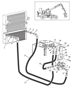 Radiateur hydraulique, conduites hydrauliques 9991896