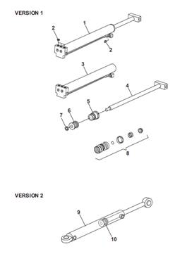 Vérin hydraulique grille, assemblage 9992661