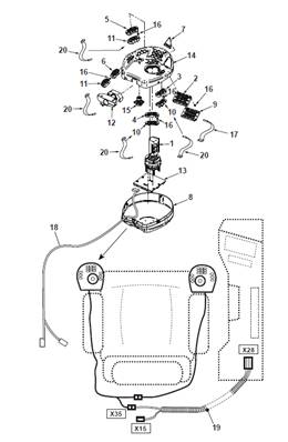 Console joystick gauche, assemblage 9992950