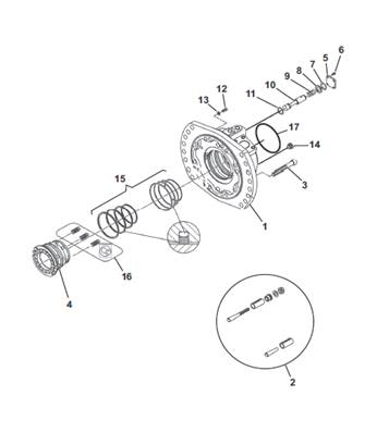 Moteur d'avancement arrière, carter 9992394