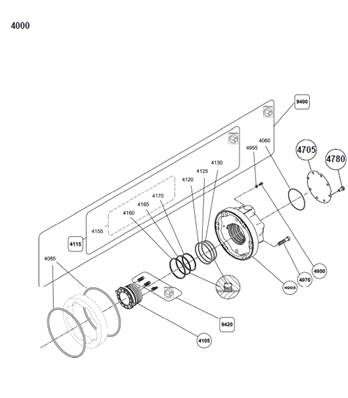 Moteur rotation tourelle avec freins, carter 99929381