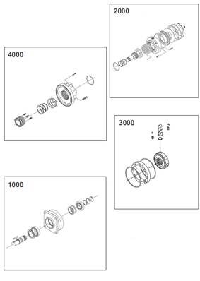 Moteur rotation tourelle POCLAIN, assemblage 99929443