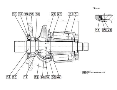 Pompe hydraulique tête abattage, rotation 9993010