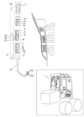 Panneau latéral contrôle, assemblage 7031620