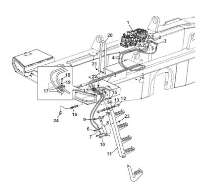 Marche-pied, conduites hydrauliques 9902855