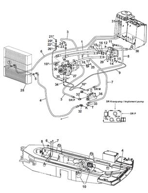 Transmission , conduites hydrauliques 9902917