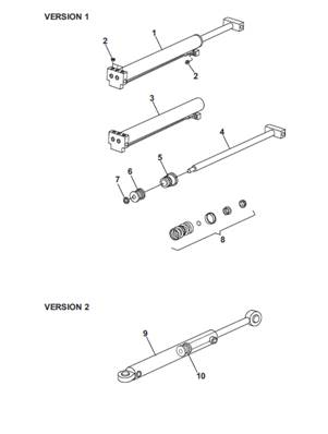 Vérin hydraulique grille, assemblage 9906691