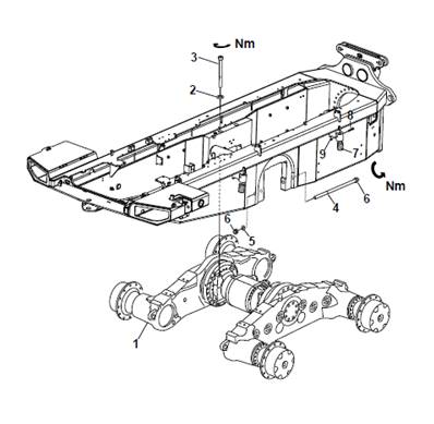 Bogie arrière, assemblage 9991153