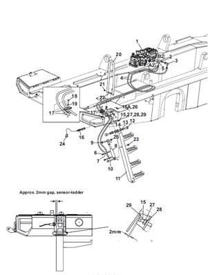 Marche-pied, conduites hydrauliques 9991315