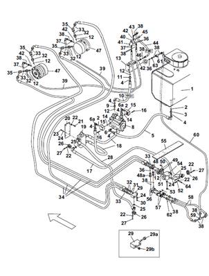 Moteur d'avancement avant, conduites hydrauliques 9992327