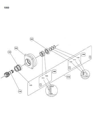 Moteur rotation tourelle, roulements 99929316