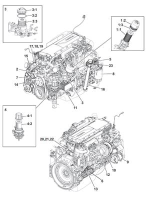 Moteur VOLVO PENTA TAD871VE, assemblage 99929489