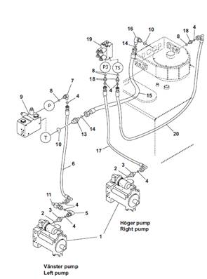 Pompe de transmission, conduites hydrauliques 9991467