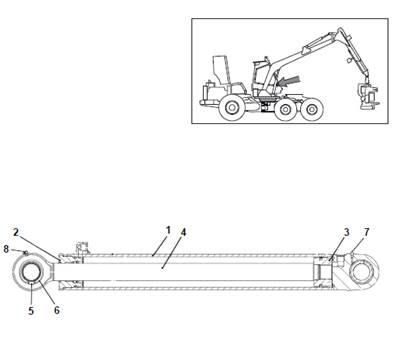 Vérin levage et balancier, assemblage 9992296