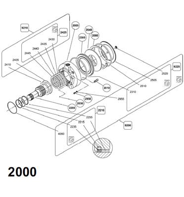 Moteur rotation tourelle POCLAIN, assemblage 99929445