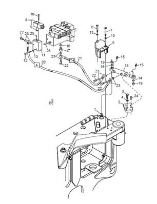 Hydraulique du couteau flottant LM033780