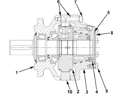 Moteur rotation tourelle, assemblage 7011642