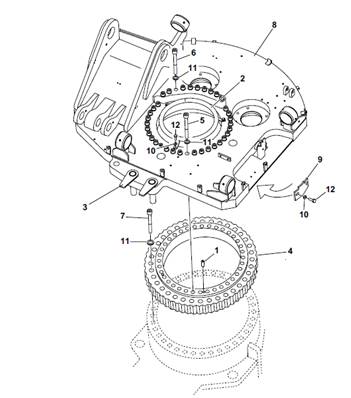 Rotation tourelle, assemblage 9901233