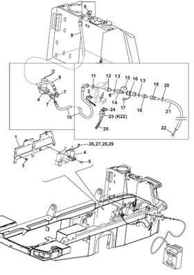 Pompe remplissage hydraulique et carburant, montage 9992018