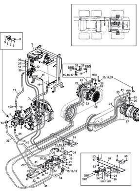 Moteur d'avancement arrière,conduites hydrauliques 9992711